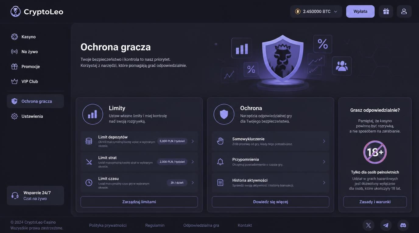 Limity i ochrona gracza z Polski.